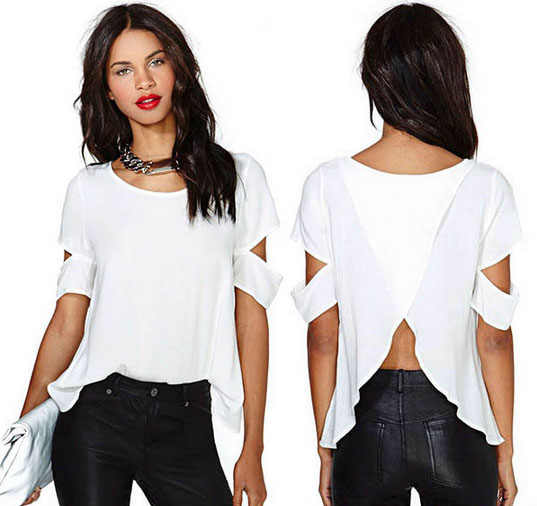 white backless shirt